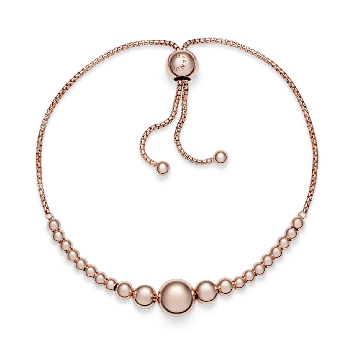 Pulseira Rosé Esferas Deslizante